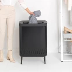 Brabantia Bo Hi Wasbox 2 X 45 L - Matt Black -Badkamermeubels Winkel 9482858