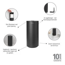 Brabantia MindSet Reserverolhouder - Mineral Infinite Grey 15 Brabantia MindSet Reserverolhouder - Mineral Infinite Grey -Badkamermeubels Winkel 9496872