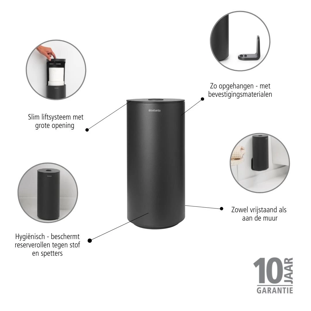 Brabantia MindSet Reserverolhouder - Mineral Infinite Grey 9 Brabantia MindSet Reserverolhouder - Mineral Infinite Grey - Image 7