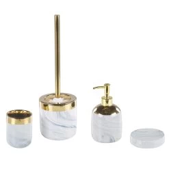 Beliani - HUNCAL - Badkamerset - Wit - Keramiek -Badkamermeubels Winkel 9519726