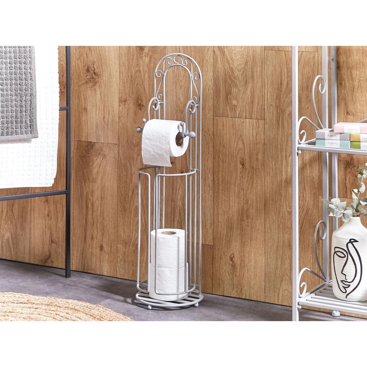 Beliani - TEMUCO - Toiletpapierhouder - Grijs - IJzer 4 Beliani - TEMUCO - Toiletpapierhouder - Grijs - IJzer - Image 2