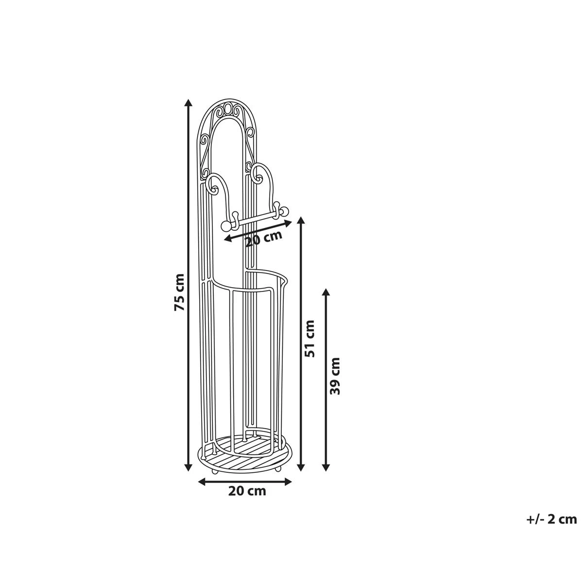 Beliani - TEMUCO - Toiletpapierhouder - Grijs - IJzer 8 Beliani - TEMUCO - Toiletpapierhouder - Grijs - IJzer - Image 6