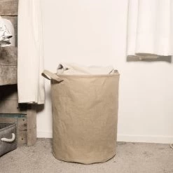 QUVIO Wasmand Rond - Kraftlook - L -Badkamermeubels Winkel 9567388