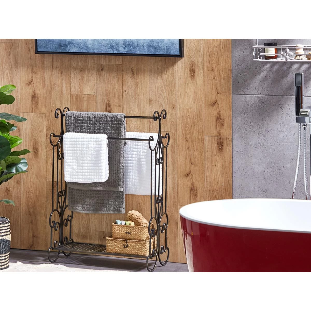 Beliani - GLADIS - Handdoekrek - Zwart - IJzer 4 Beliani - GLADIS - Handdoekrek - Zwart - IJzer - Afbeelding 2