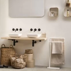 Sealskin Tube Vrijstaand 2-armig Handdoekrek - Wit -Badkamermeubels Winkel 9601626