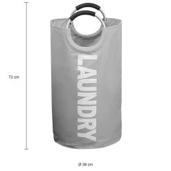 QUVIO Wasmand Met Handvaten - LAUNDRY - Lichtgrijs -Badkamermeubels Winkel 9649580
