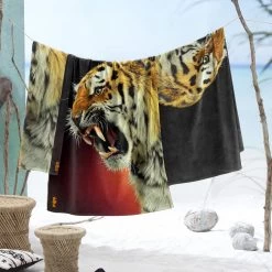 Seahorse Khan - Strandlaken - Katoen - 90x170cm - Zwart -Badkamermeubels Winkel 9671239