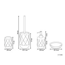 Beliani - LEBU - Badkamerset - Wit - Keramiek -Badkamermeubels Winkel 9671451