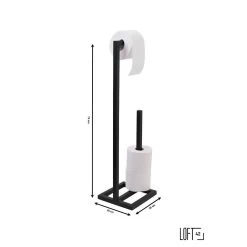LOFT42 Jack Toiletrolhouder - Zwart - Metaal -Badkamermeubels Winkel 9732487