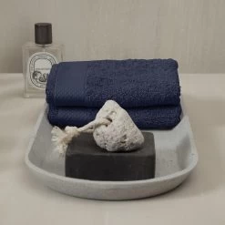 Seahorse Gastendoek Pure - 30 X 50 Cm - Indigo -3 Stuks -Badkamermeubels Winkel 9732633