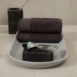 Seahorse Gastendoek Pure - 30 X 50 Cm - Basalt -3 Stuks -Badkamermeubels Winkel 9771697