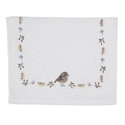 Clayre & Eef Gastendoekje 40x66 Cm Beige Bruin Katoen Vogel Toilet