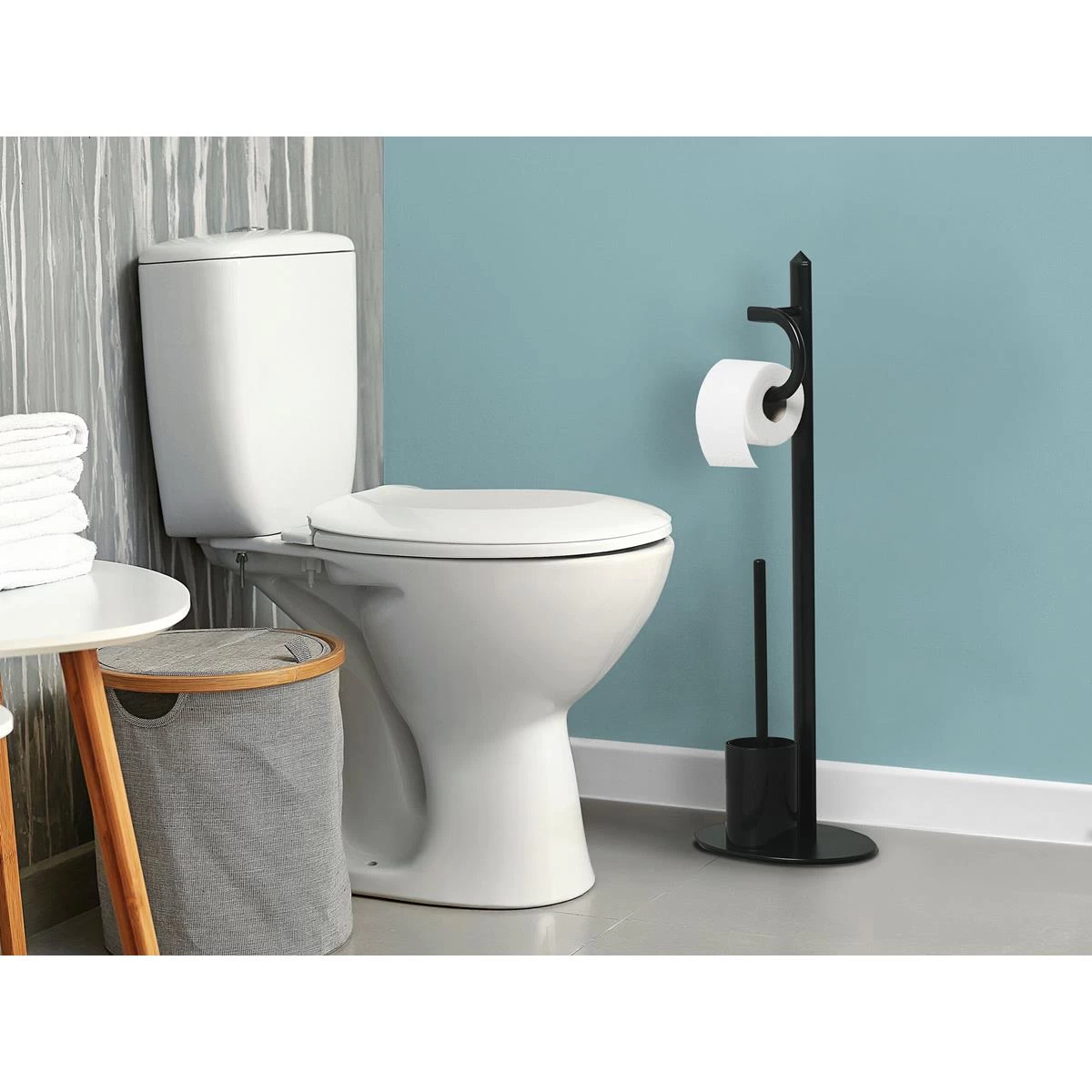 Beliani - SARTO - Toiletrol En Borstelhouder - Zwart - Staal 4 Beliani - SARTO - Toiletrol En Borstelhouder - Zwart - Staal - Image 2