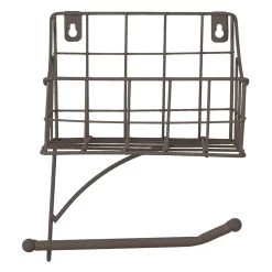 Clayre & Eef WC Rol Houder 16x13x20 Cm Zwart Ijzer Toiletrolhouder