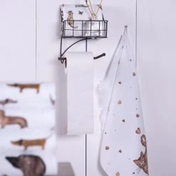 Clayre & Eef WC Rol Houder 16x13x20 Cm Zwart Ijzer Toiletrolhouder -Badkamermeubels Winkel 9865780