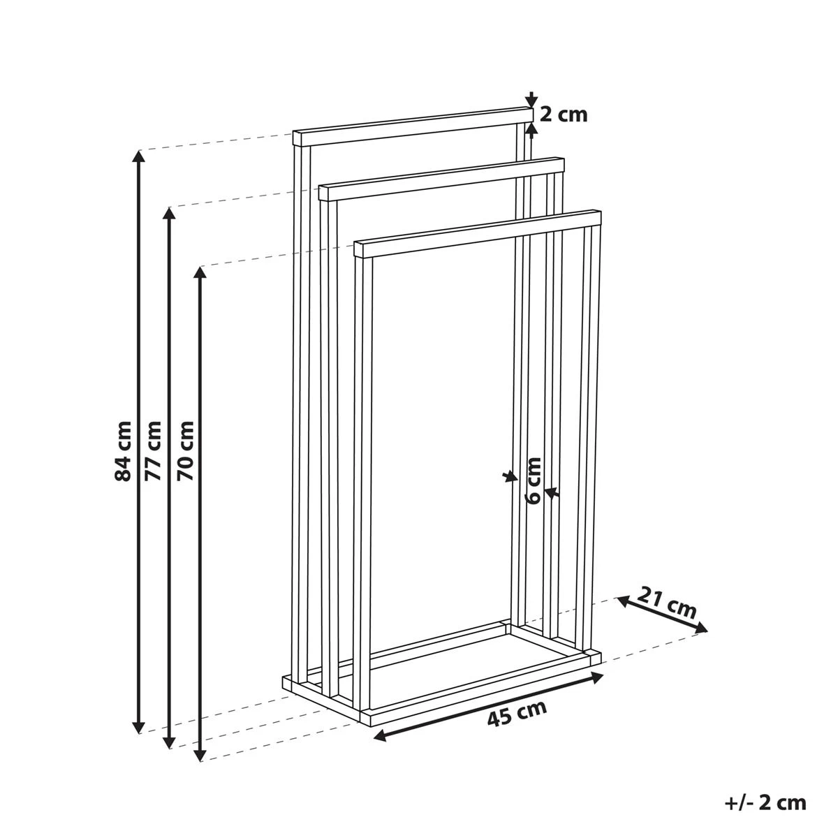 Beliani - CHARRAS - Handdoekrek - Donkerhout|Zwart - Staal 7 Beliani - CHARRAS - Handdoekrek - Donkerhout|Zwart - Staal - Afbeelding 5