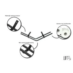 LOFT42 Jef Reserve Wc Rolhouder – Zwart - Metaal -Badkamermeubels Winkel 9913180