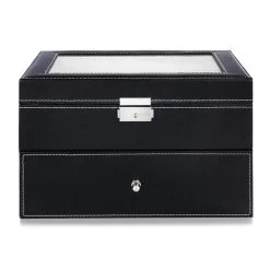 Aretica Horlogebox Luxe Met 20 Horloge Compartimenten Zwart -Badkamermeubels Winkel 9935016