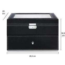 Aretica Horlogebox Luxe Met 20 Horloge Compartimenten Zwart -Badkamermeubels Winkel 9935020