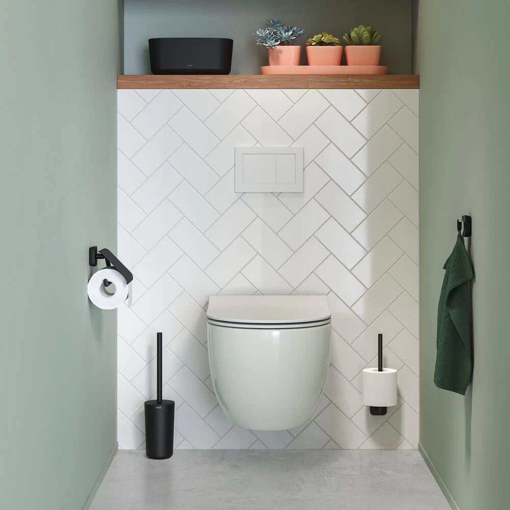 Tiger Carv Toiletrolhouder Met Klep - Zwart 4 Tiger Carv Toiletrolhouder Met Klep - Zwart - Image 2