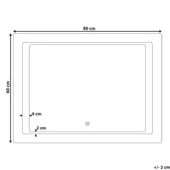 Beliani - WASSY - LED-spiegel - Zilver - Glas -Badkamermeubels Winkel 9971394