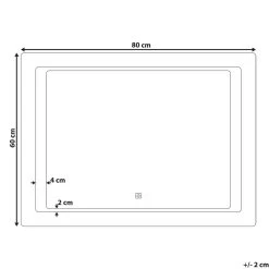 Beliani - WASSY - LED-spiegel - Zilver - Glas -Badkamermeubels Winkel 9971416