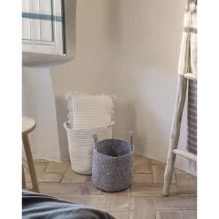 Kave Home - Witte Mand Abeni Van 100% Katoen 30 Cm -Badkamermeubels Winkel 9984368