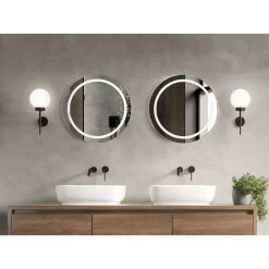 Beliani - COURSEULLES - LED-spiegel - Zilver - Glas 12 Beliani - COURSEULLES - LED-spiegel - Zilver - Glas -Badkamermeubels Winkel 9986095