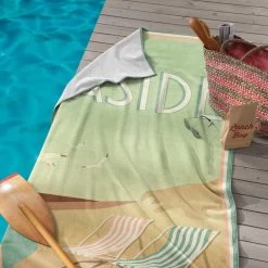 Seahorse Blackpool Strandlaken - Katoen - Groen - 90x170 Cm -Badkamermeubels Winkel 9992030